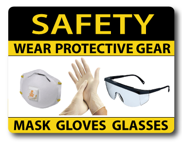 Safety gear (PPE) for cutting composite tubes and rods
